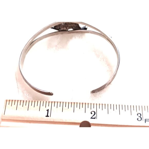 Sterling Silver galloping horse cuff bracelet (1249) - Picture 4 of 5